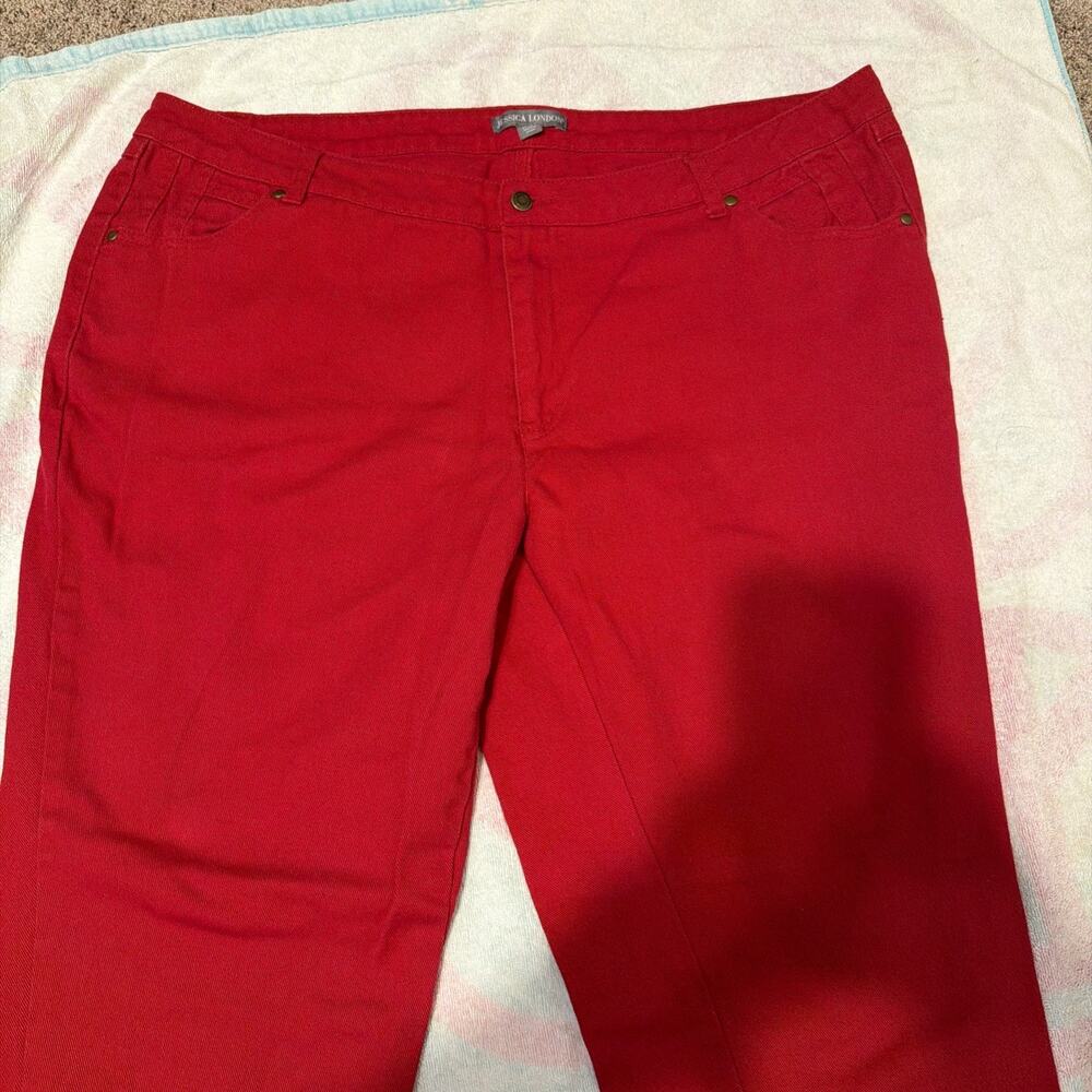 Jessica London Women’s Red Straight Leg Jeans Size 22 Petite